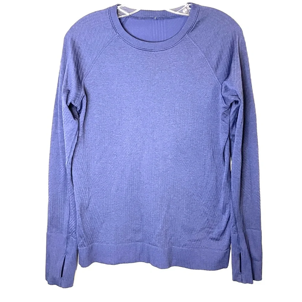 Lululemon Rest Less Pullover Long Sleeve Base Layer in Night Sea Blue - Picture 4 of 10